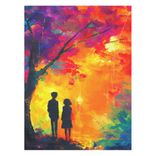 Mantel Árbol de amor colorido