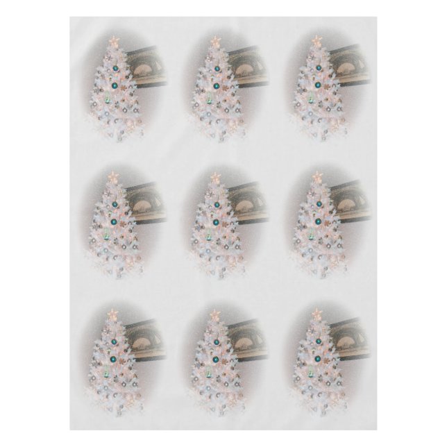 Mantel árbol de navidad blanca de invierno moderno (Anverso)