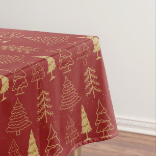 Mantel Árbol de Navidad Invierno color de agua mínimo ele