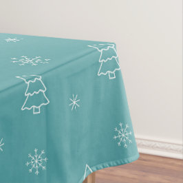 Mantel Árbol de Navidad minimalista y patrón de copo de n