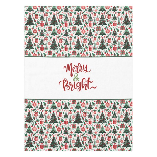 Mantel Árbol de Navidad, regalos, caramelos (Anverso)