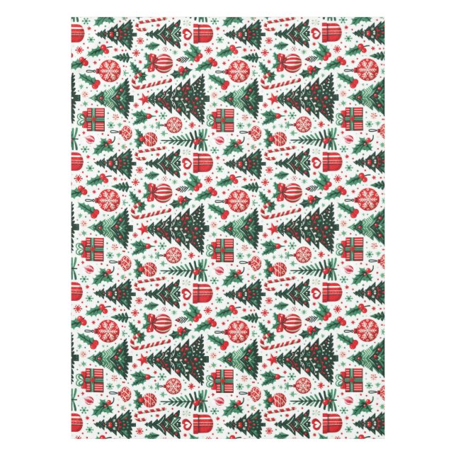 Mantel Árbol de Navidad, regalos, caramelos (Anverso)