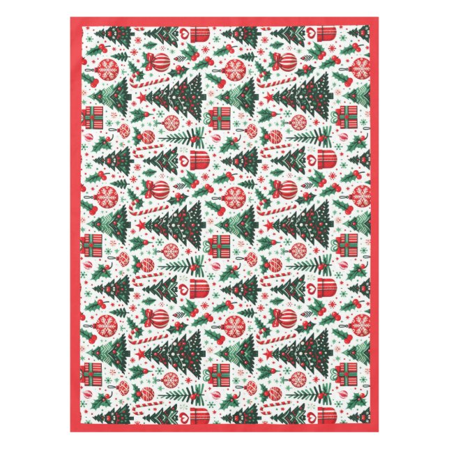 Mantel Árbol de Navidad, regalos, caramelos (Anverso)