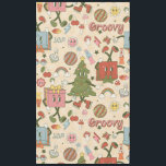 Mantel árbol de navidad vintage groovy disco christmas<br><div class="desc">árbol de navidad vintage groovy disco,  groovy,  navidad vintage,  navidades retro,  navidades,  funky,  años 70,  lámpara lava,  setas,  psicodélico</div>