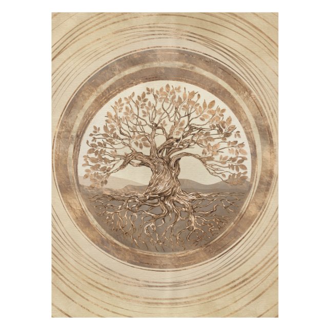 Mantel Árbol de vida - Yggdrasil Pastel de oro (Anverso)