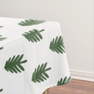 Mantel Árbol simple de Navidad verde y blanco