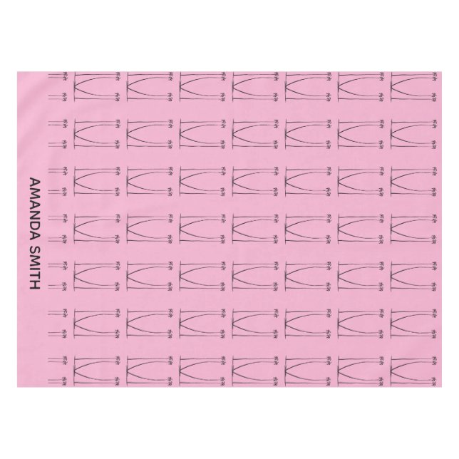 Mantel Árboles de coco de silueta rosa suave, personaliza (Frente (Horizontal))