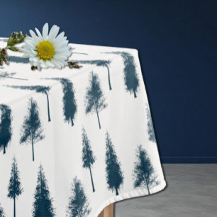 Mantel Árboles de invierno azul de la marina