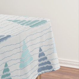 Mantel Árboles de Navidad azules con el patrón de las cad