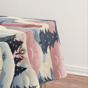 Mantel Árboles de Navidad de Crema Rosa Marina Moderna Ba