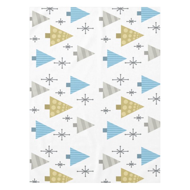 Mantel Árboles de Navidad retro de los años 50 (Anverso)