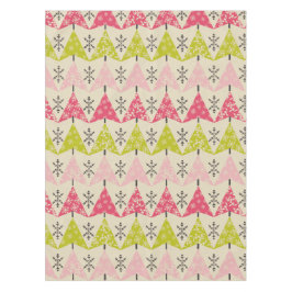 Mantel Árboles de Navidad rosas y verdes.