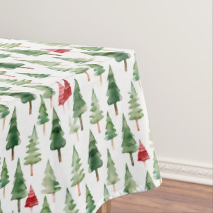 Mantel Árboles de Navidad verdes rojos