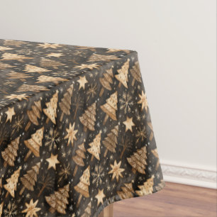 Mantel Árboles, estrellas y copos de nieve de Navidad rús