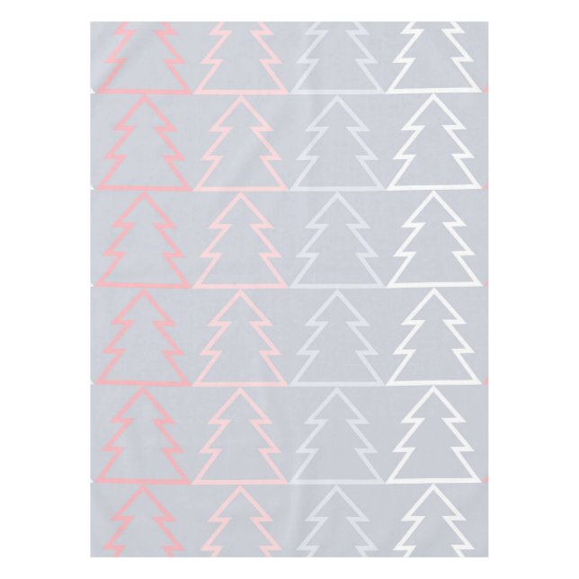 Mantel Árboles navideños grises rosados de vacaciones mod (Anverso)
