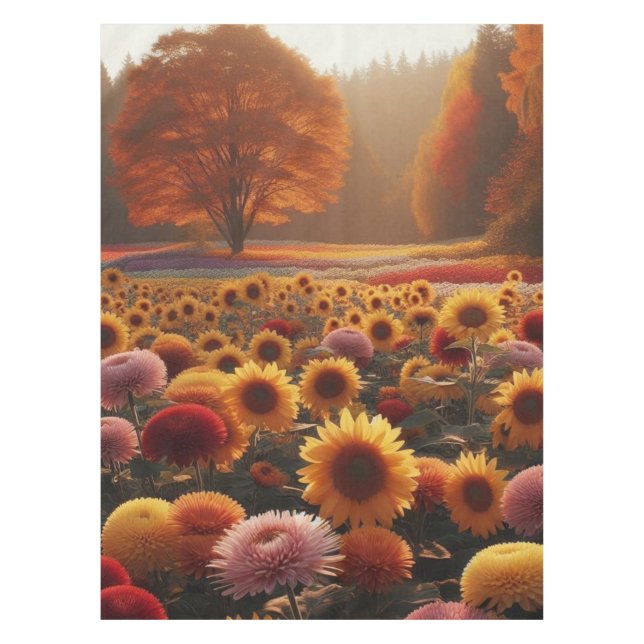 Mantel Árboles otoñales/campo con mamáes (Anverso)