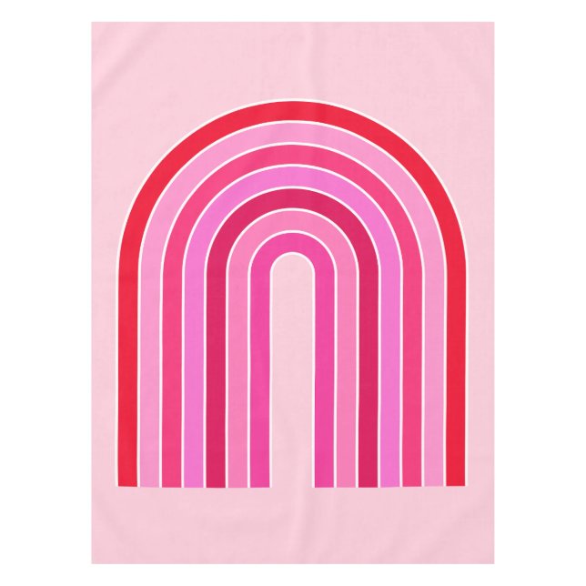 Mantel Arco Rojo Rosado Y Rojo Retro Preppy Arcoiris (Anverso)