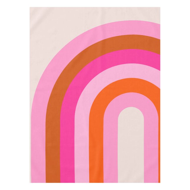 Mantel Arco rosa arcoiris y Naranja Boho (Anverso)