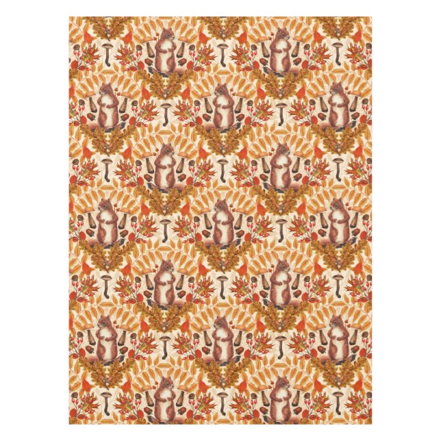 Mantel Ardilla otoñal en blanco roto (Anverso)