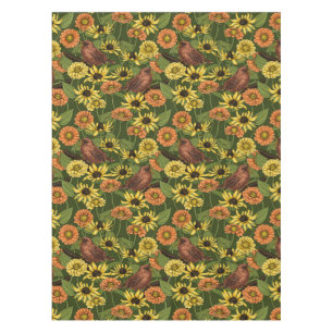 Mantel Arenas y flores en verde