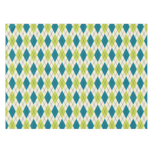 Mantel Argyle azul y verde