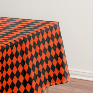 Mantel Argyle-Naranja-Negro-52x70 COTTON TABLECLOTH
