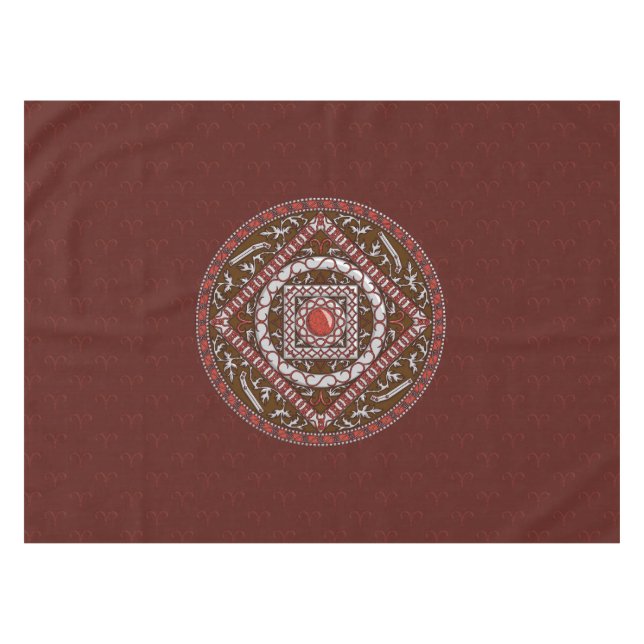 Mantel Aries Mandala Tablecloth (Frente (Horizontal))