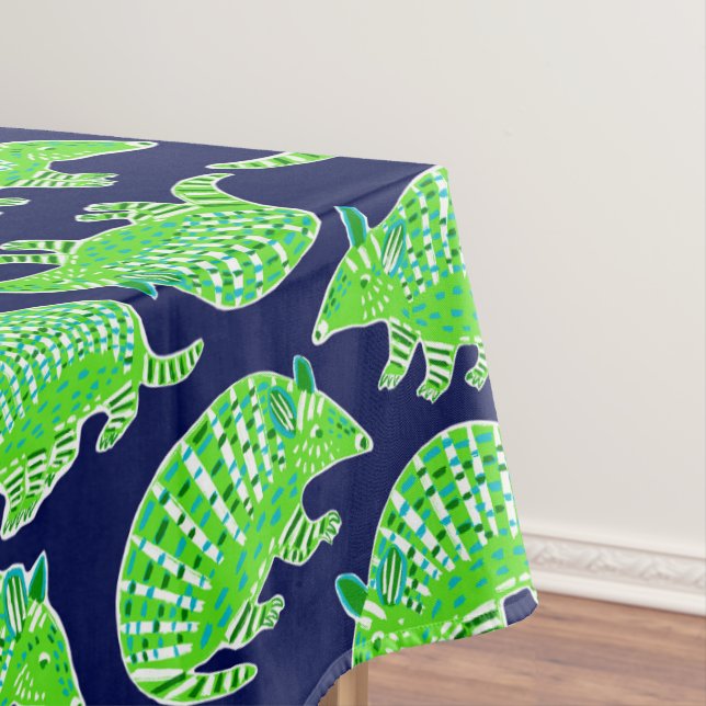 Mantel Armadillo Verde Preppy / Fiesta Sureña Azul Marino (In Situ)