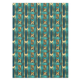 Mantel Art Deco Geometric Arrows, Gold and Turquoise