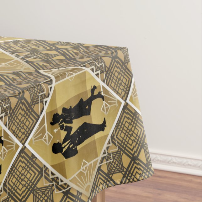Mantel Art Deco Gran Gatsby Black Gold Flapper Pareja (In Situ)