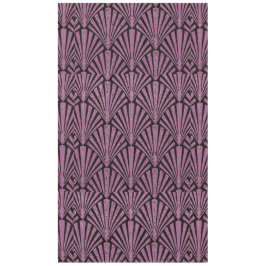 Mantel Art Deco, patrón de ventilador, rosa, negro, metál