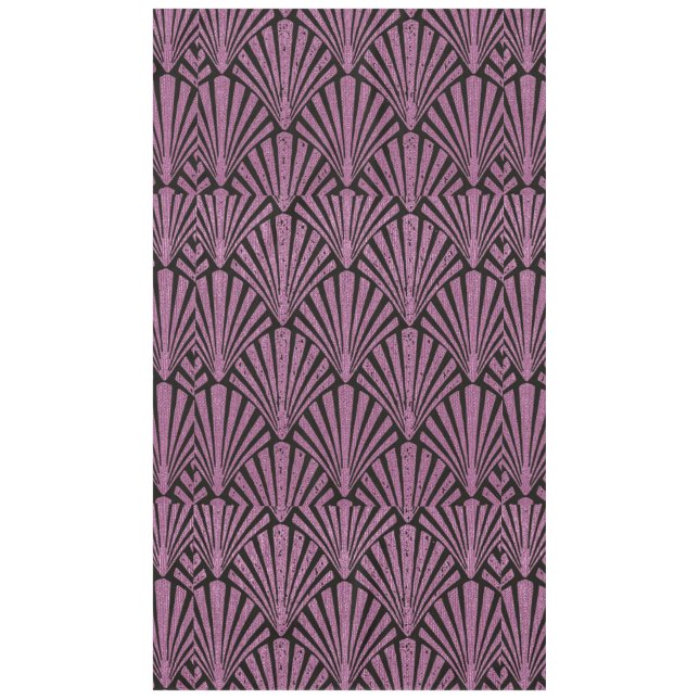 Mantel Art Deco, patrón de ventilador, rosa, negro, metál (Anverso)