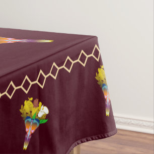 Mantel Art Deco Vase with Golden Flowers