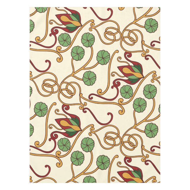 Mantel Art Nouveau-inspired floral design (Anverso)