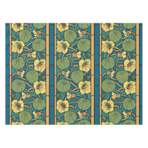 Mantel Art Nouveau Nasturtium Azul Oro floral Verneuil