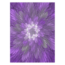 Mantel Arte abstracto fractal de flor púrpura psicodélico