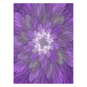 Mantel Arte abstracto fractal de flor púrpura psicodélico