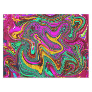 Mantel Arte abstracto rosa caliente marmoleado y verde es