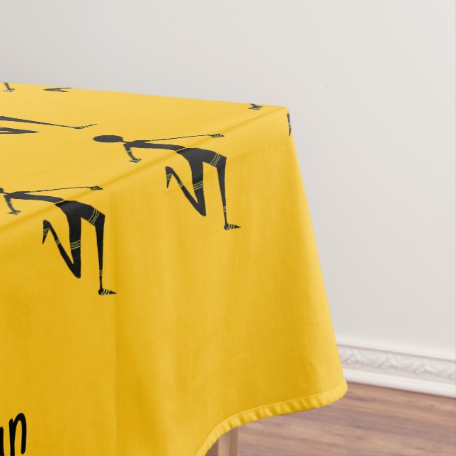 Mantel Arte africano, patrón de Naranja de atleta de silu (In Situ)