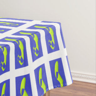 MANTEL ARTE AZUL ROYAL Y PURPLE PATRONADO