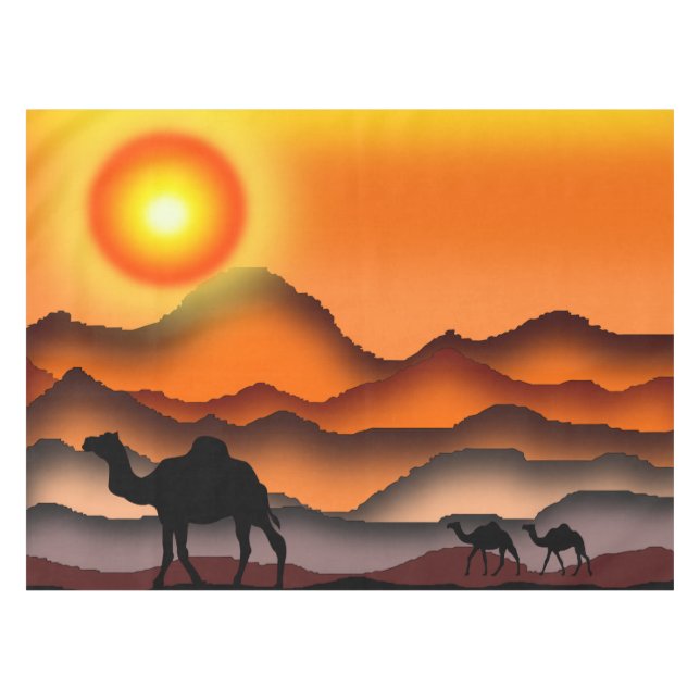 Mantel Arte de camellos (Frente (Horizontal))