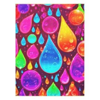 Mantel Arte de gotas de lluvia neón vibrantes