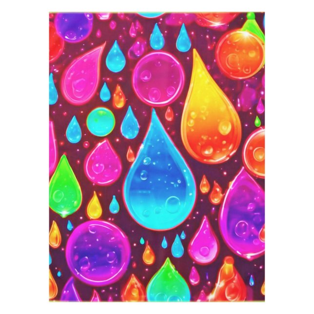 Mantel Arte de gotas de lluvia neón vibrantes (Anverso)