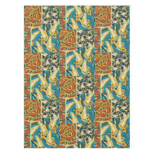 Mantel Arte de Mariposa Art Déco Amarillo y Turquesa Vibr