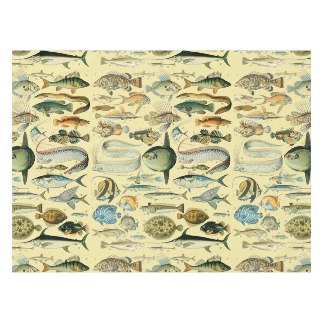 Mantel Arte de pesca científica de peces de época (Frente (Horizontal))