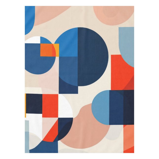 Mantel Arte de resumen geométrico escandinavo de medio si (Anverso)