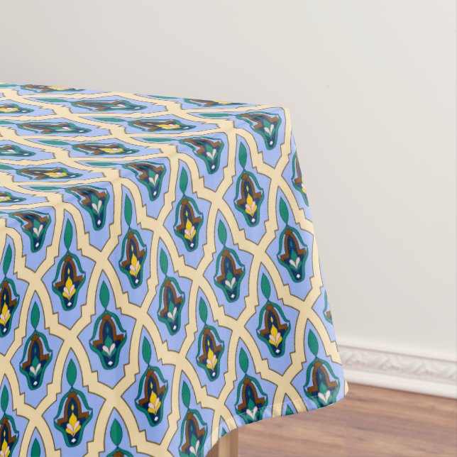 Mantel Arte de tracería árabe marroquí amarillo azul vint (In Situ)