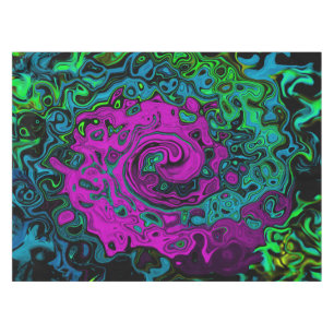 Mantel Arte en espiral líquido abstracto magenta atrevido