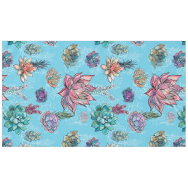 Mantel Arte floral del fondo azul