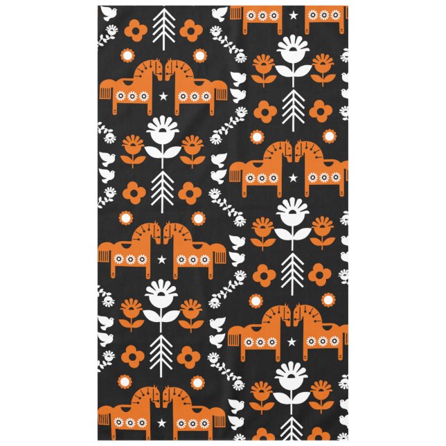 Mantel Arte folclórico escandinavo de caballos (Anverso)